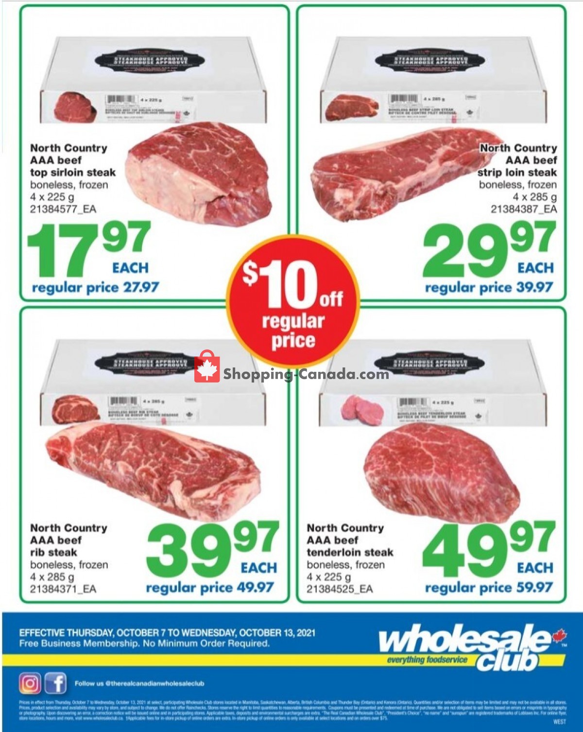 Wholesale Club flyer from Thursday October 7, 2021 to Wednesday October 13, 2021 - page 1