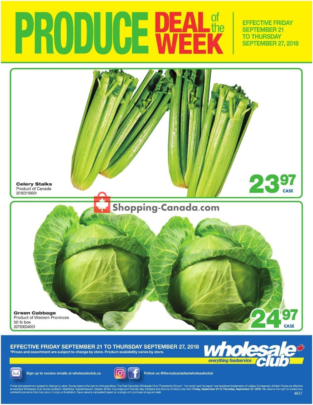 Wholesale Club flyer from Friday September 21, 2018 to Thursday September 27, 2018 - page 1