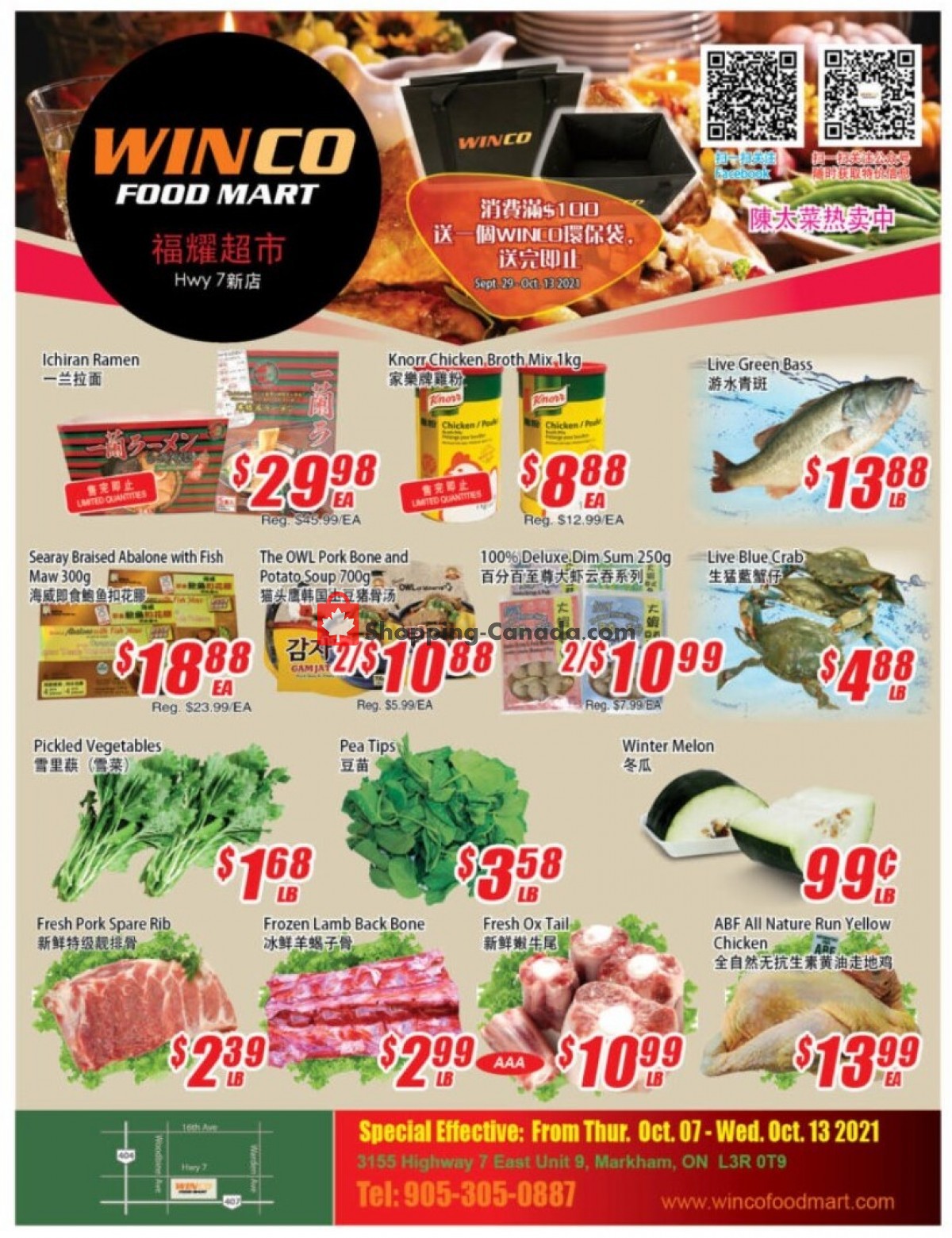 WinCo Food Mart flyer from Thursday October 7, 2021 to Wednesday October 13, 2021 - page 1