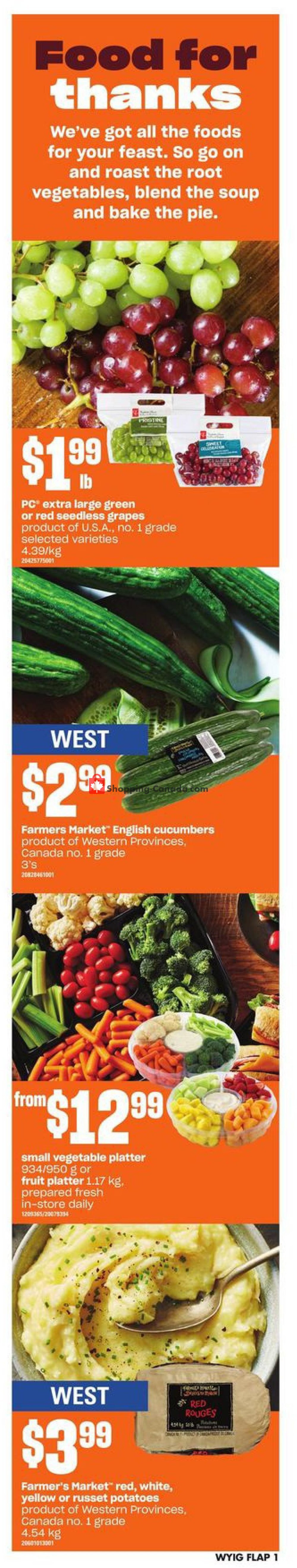 Your Independent Grocer Canada, flyer (Food For Thanks West