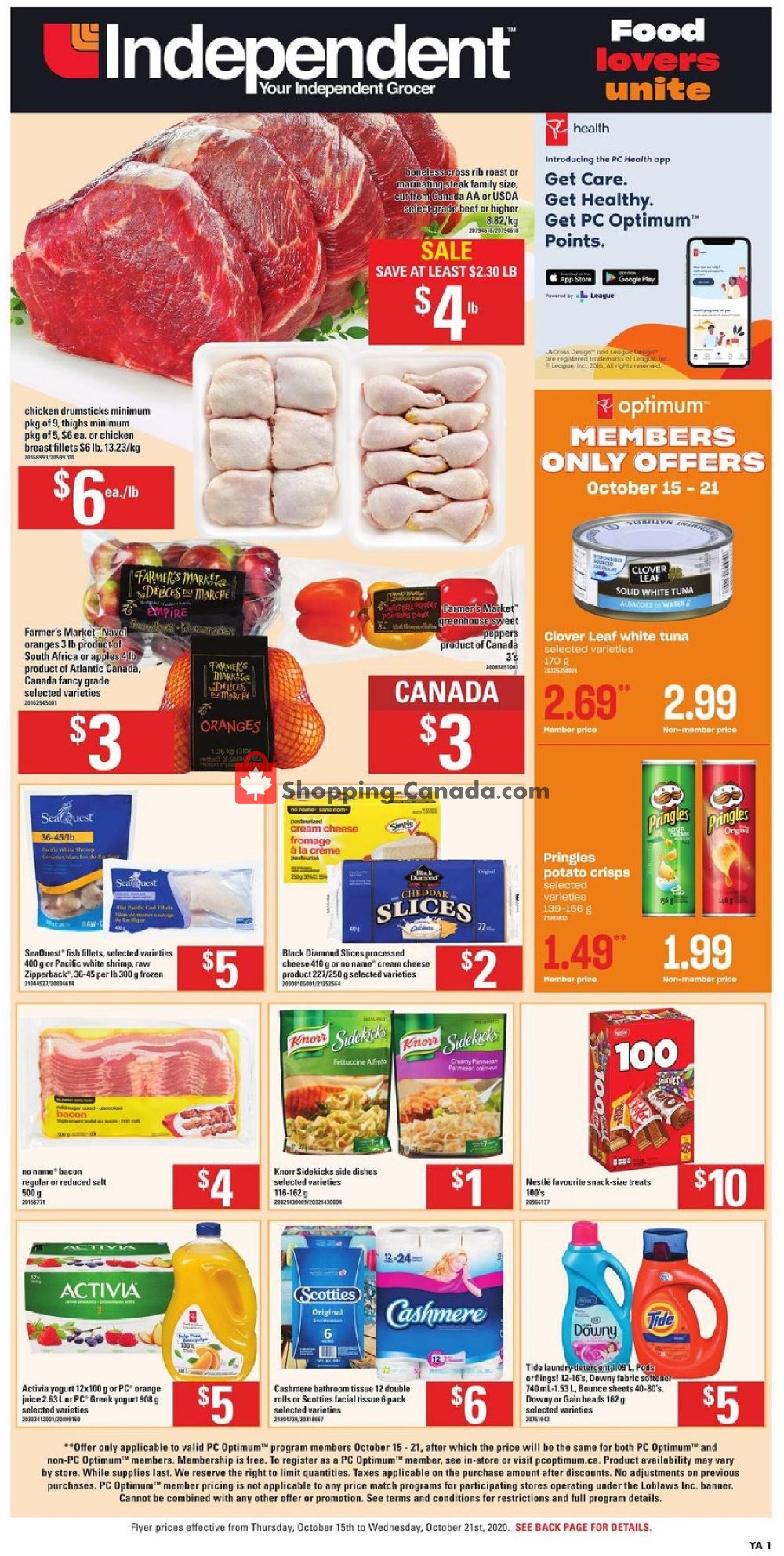 Your Independent Grocer flyer from Thursday October 15, 2020 to Wednesday October 21, 2020 - page 1
