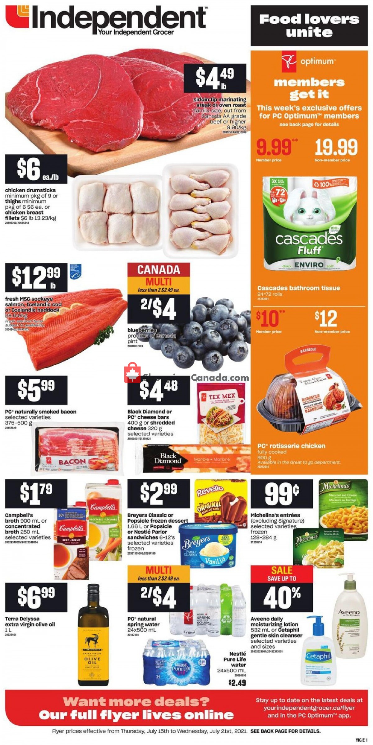 Your Independent Grocer flyer from Thursday July 15, 2021 to Wednesday July 21, 2021 - page 1