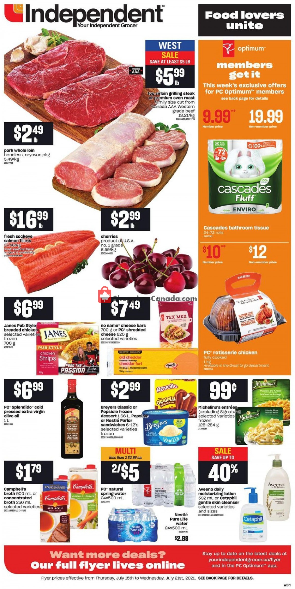 Your Independent Grocer flyer from Thursday July 15, 2021 to Wednesday July 21, 2021 - page 1