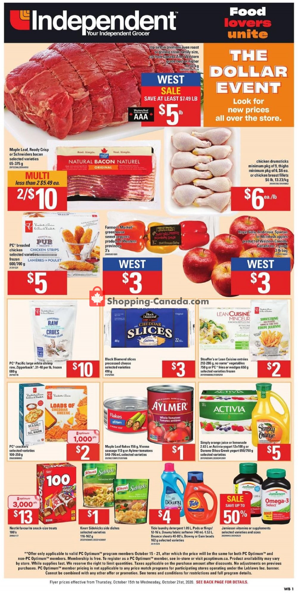Your Independent Grocer flyer from Thursday October 15, 2020 to Wednesday October 21, 2020 - page 1