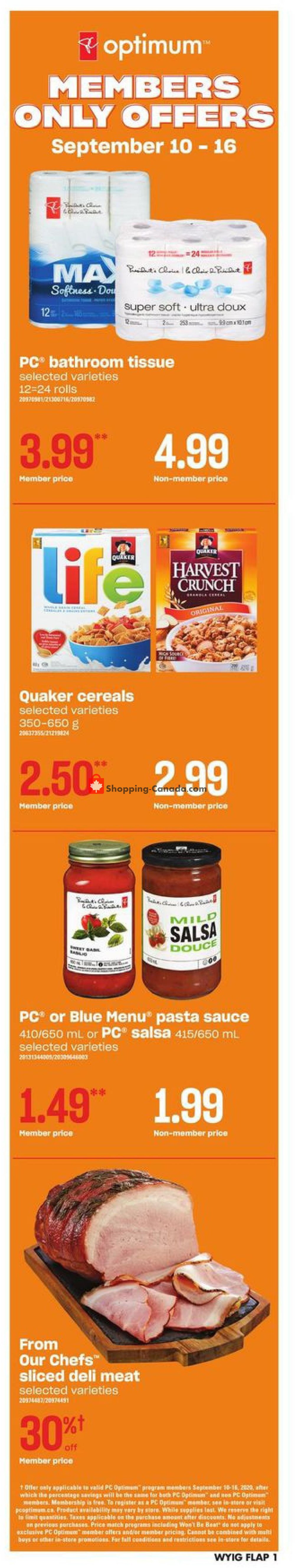 Your Independent Grocer flyer from Thursday September 10, 2020 to Wednesday September 16, 2020 - page 1