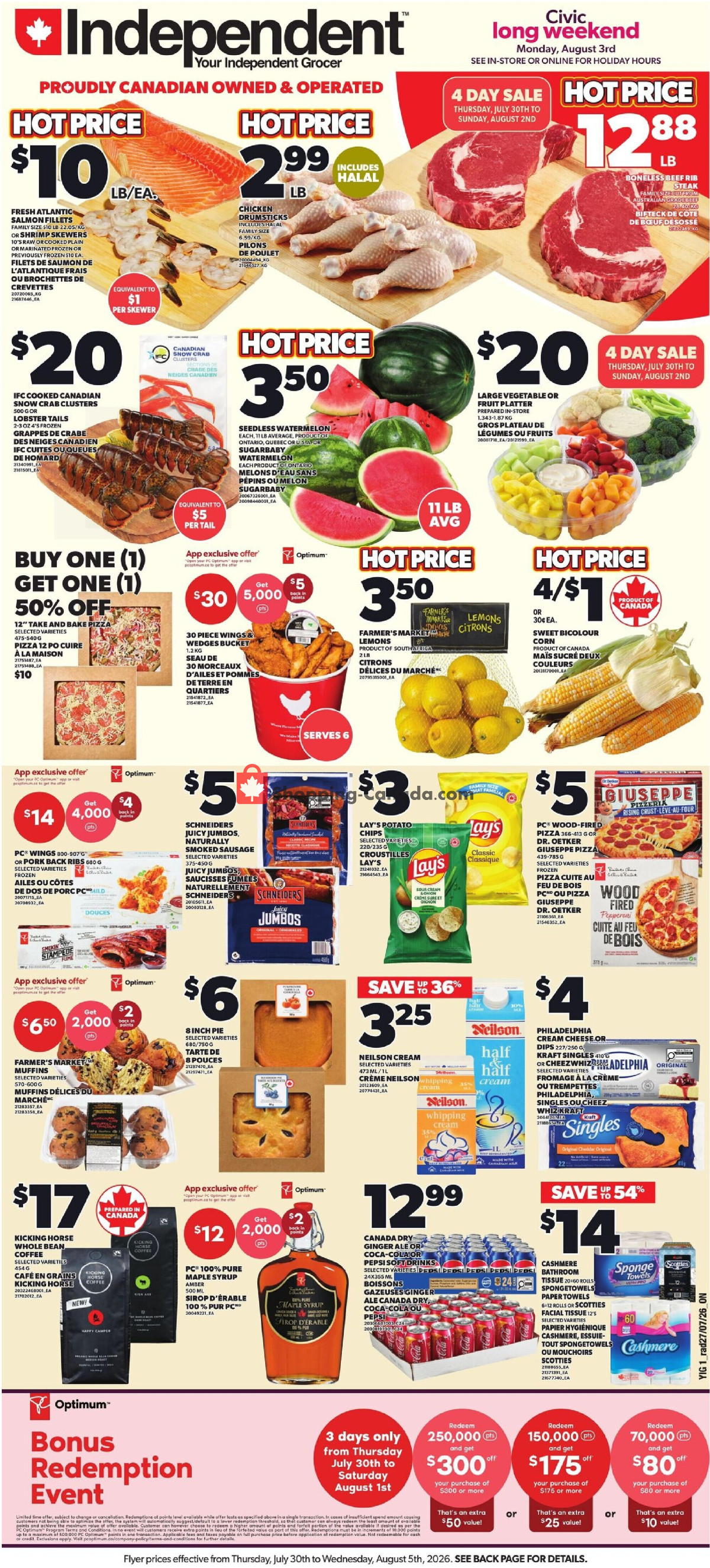 Your Independent Grocer flyer from Thursday July 30, 2026 to Wednesday August 5, 2026 - page 1