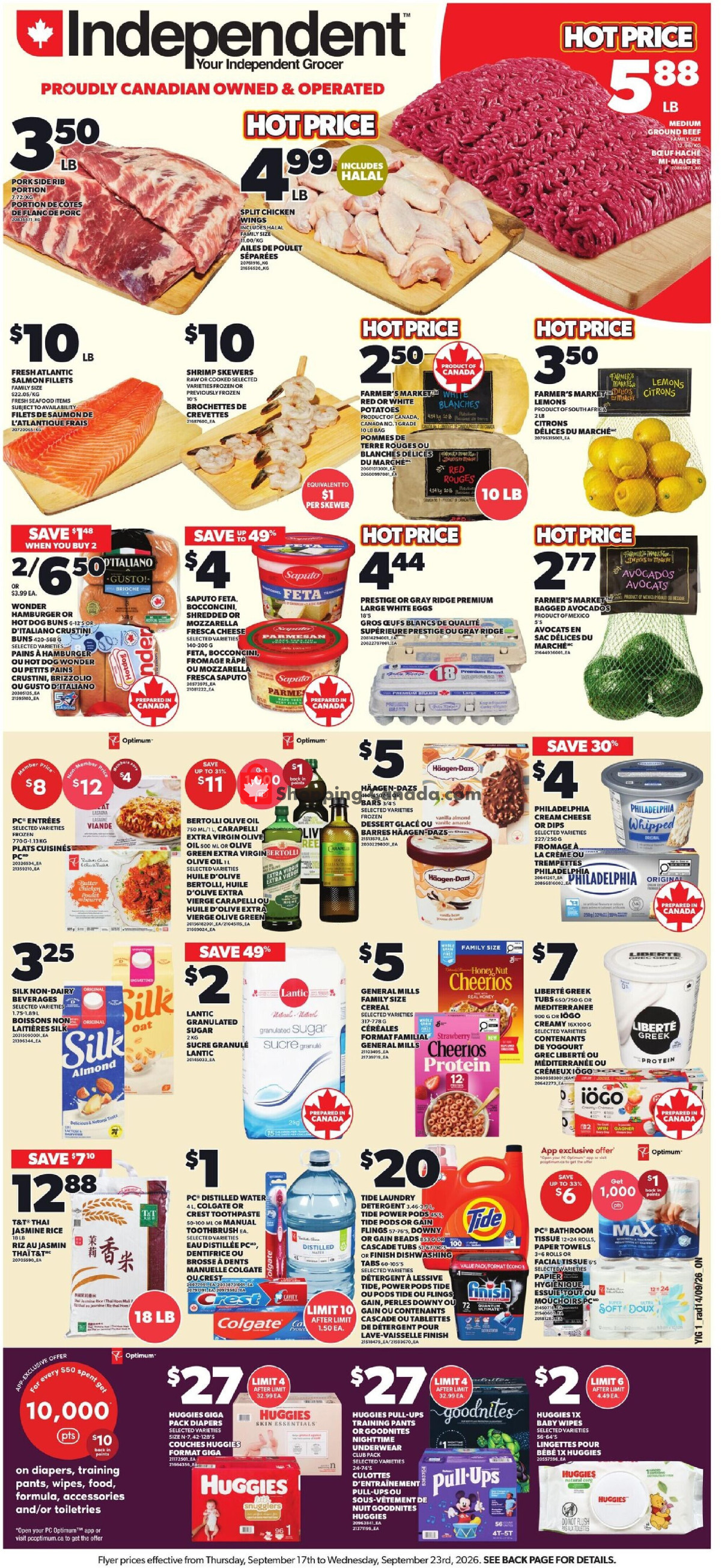 Your Independent Grocer flyer from Thursday September 17, 2026 to Wednesday September 23, 2026 - page 1