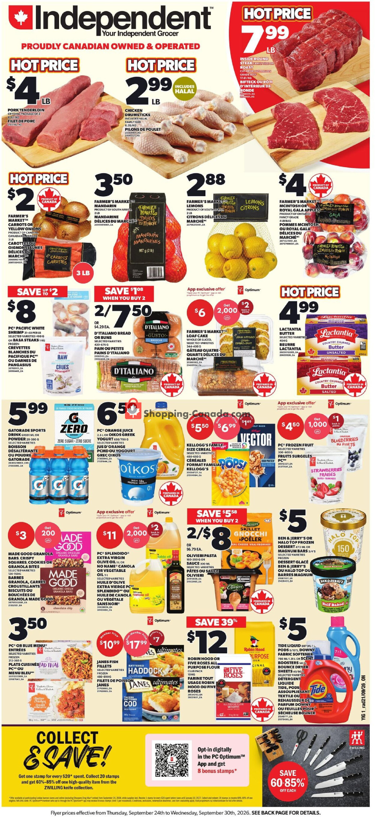 Your Independent Grocer flyer from Thursday September 24, 2026 to Wednesday September 30, 2026 - page 1