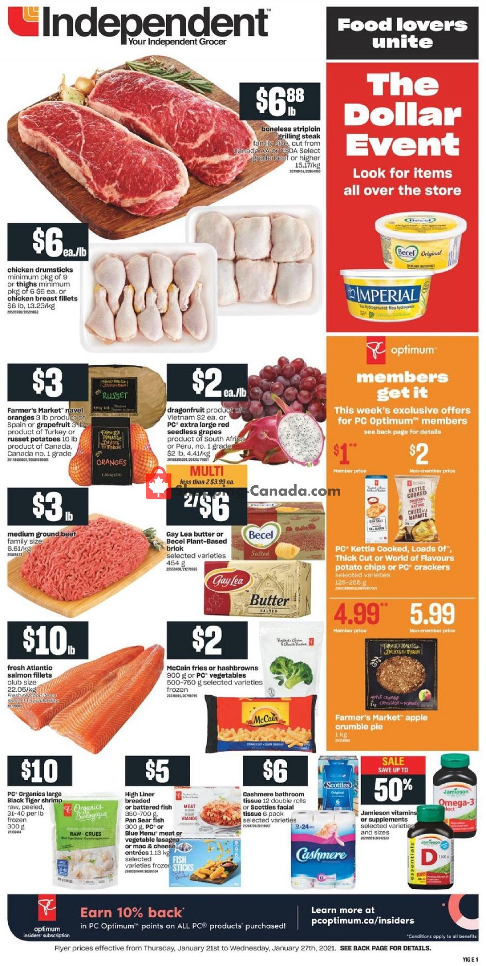 Your Independent Grocer flyer from Thursday January 21, 2021 to Wednesday January 27, 2021 - page 1
