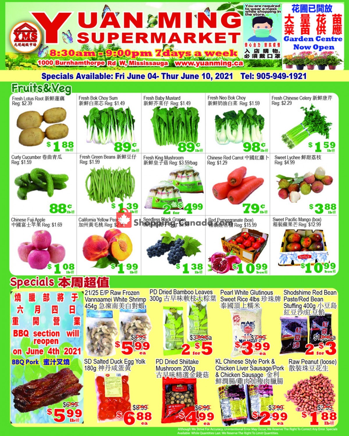 Yuan Ming Supermarket flyer from Friday June 4, 2021 to Thursday June 10, 2021 - page 1