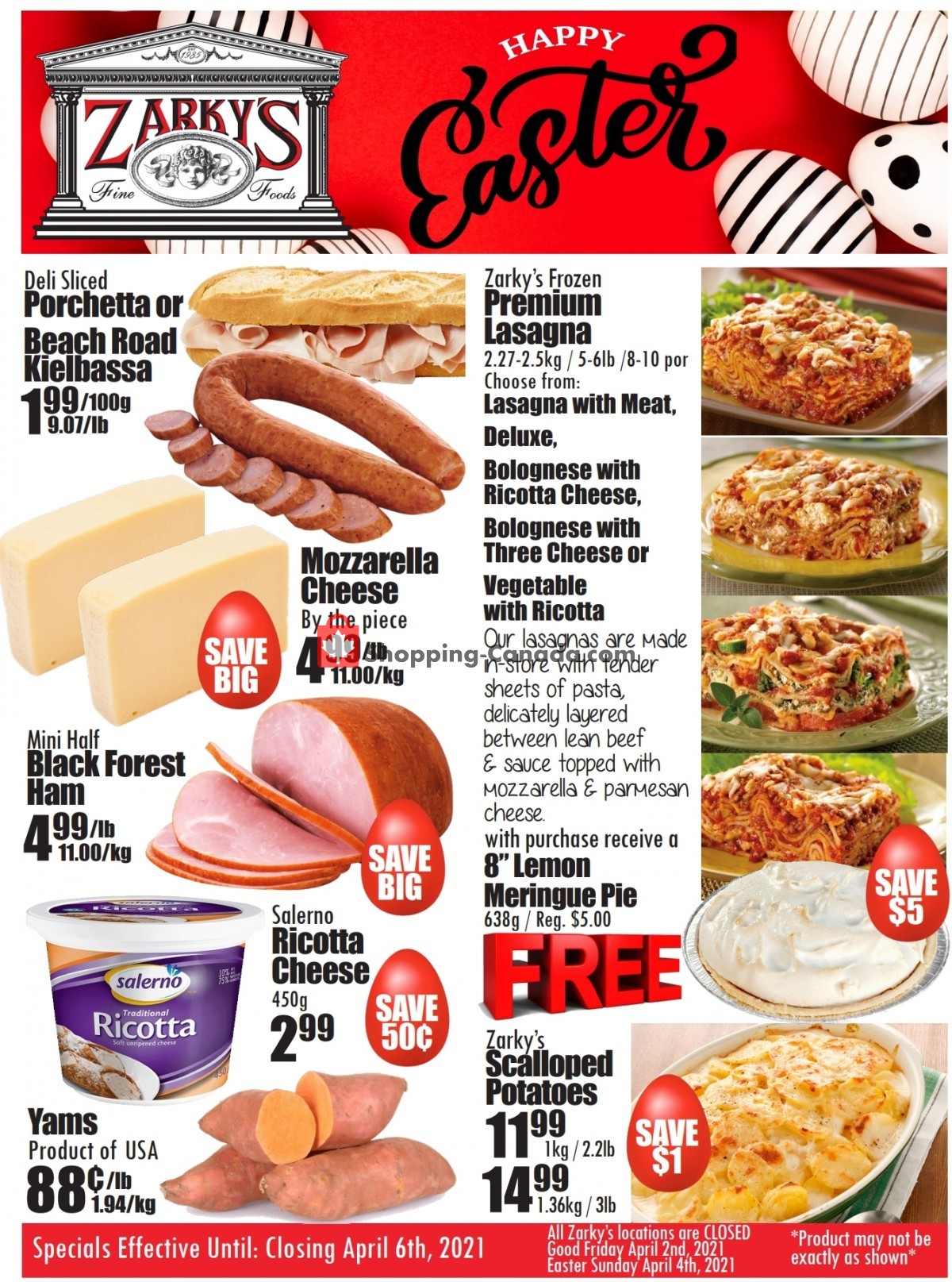Zarky's flyer from Wednesday March 31, 2021 to Tuesday April 6, 2021 - page 1
