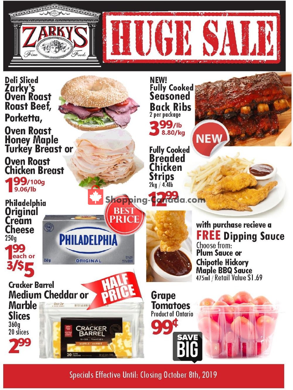 Zarky's flyer from Wednesday October 2, 2019 to Tuesday October 8, 2019 - page 1