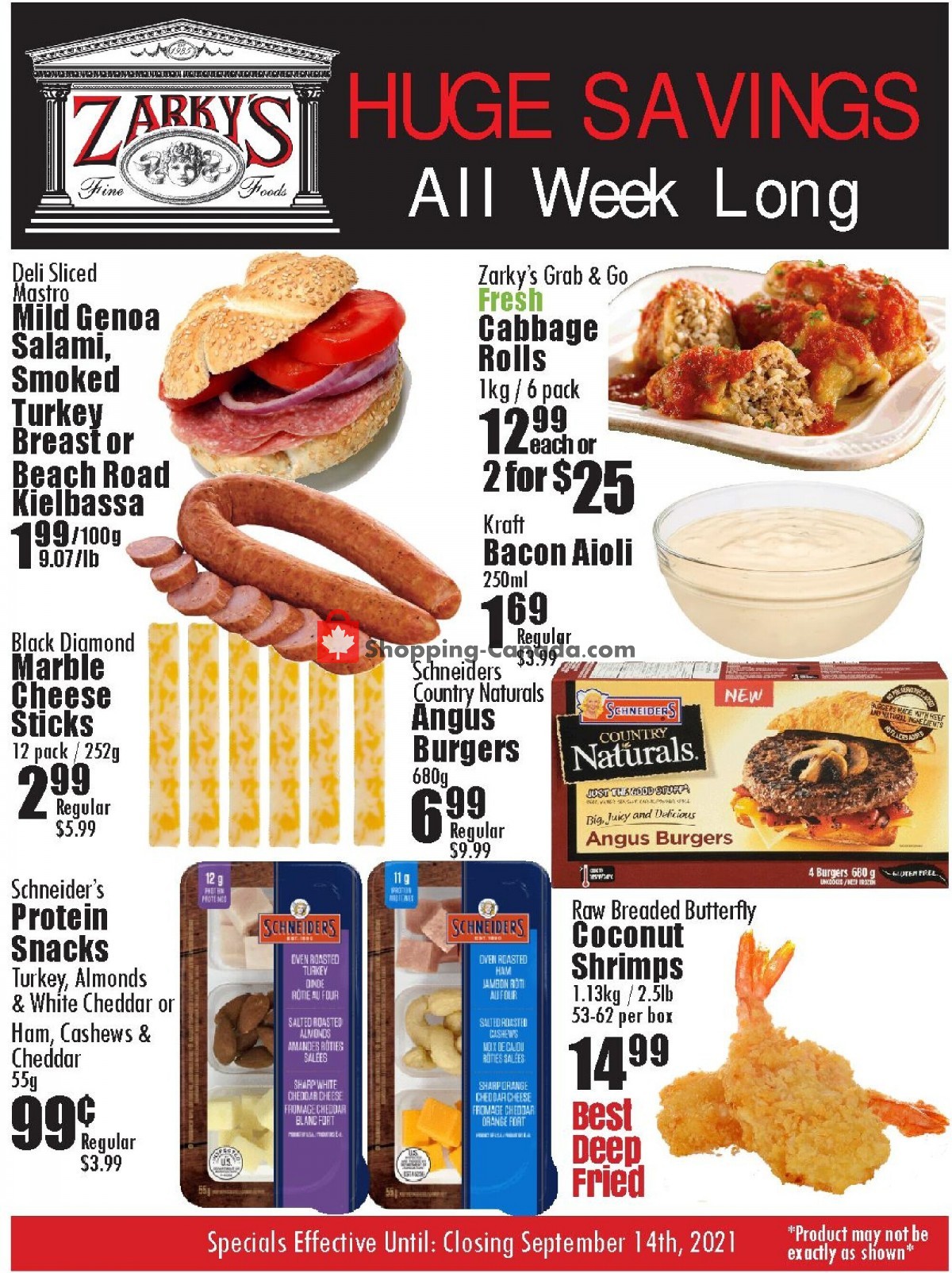 Zarky's flyer from Wednesday September 8, 2021 to Tuesday September 14, 2021 - page 1