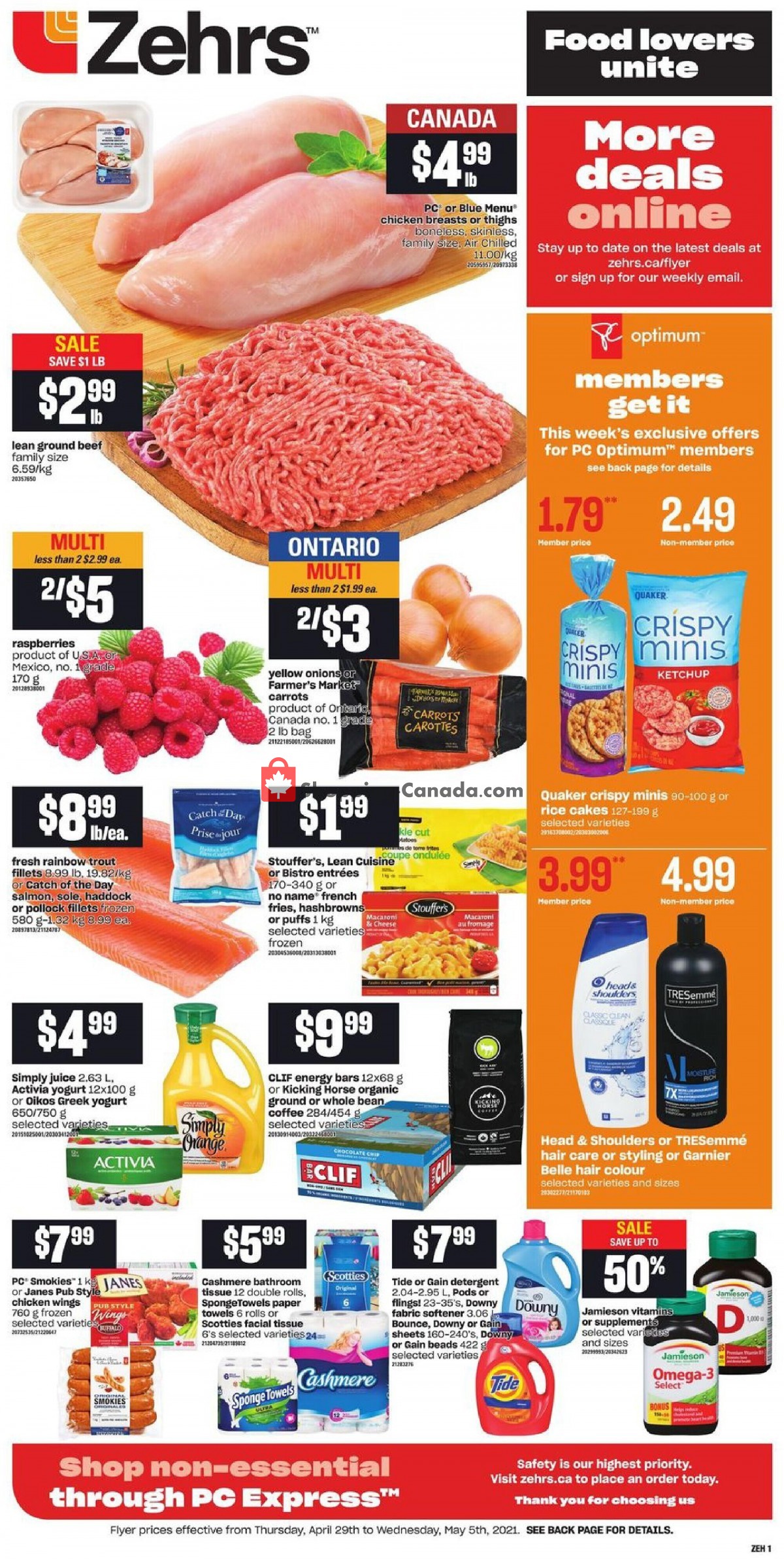 Zehrs flyer from Thursday April 29, 2021 to Wednesday May 5, 2021 - page 1