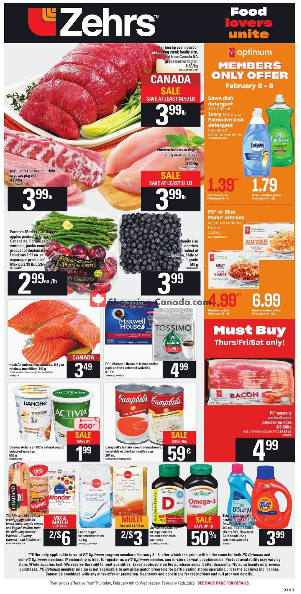 Zehrs flyer from Thursday February 6, 2020 to Wednesday February 12, 2020 - page 1
