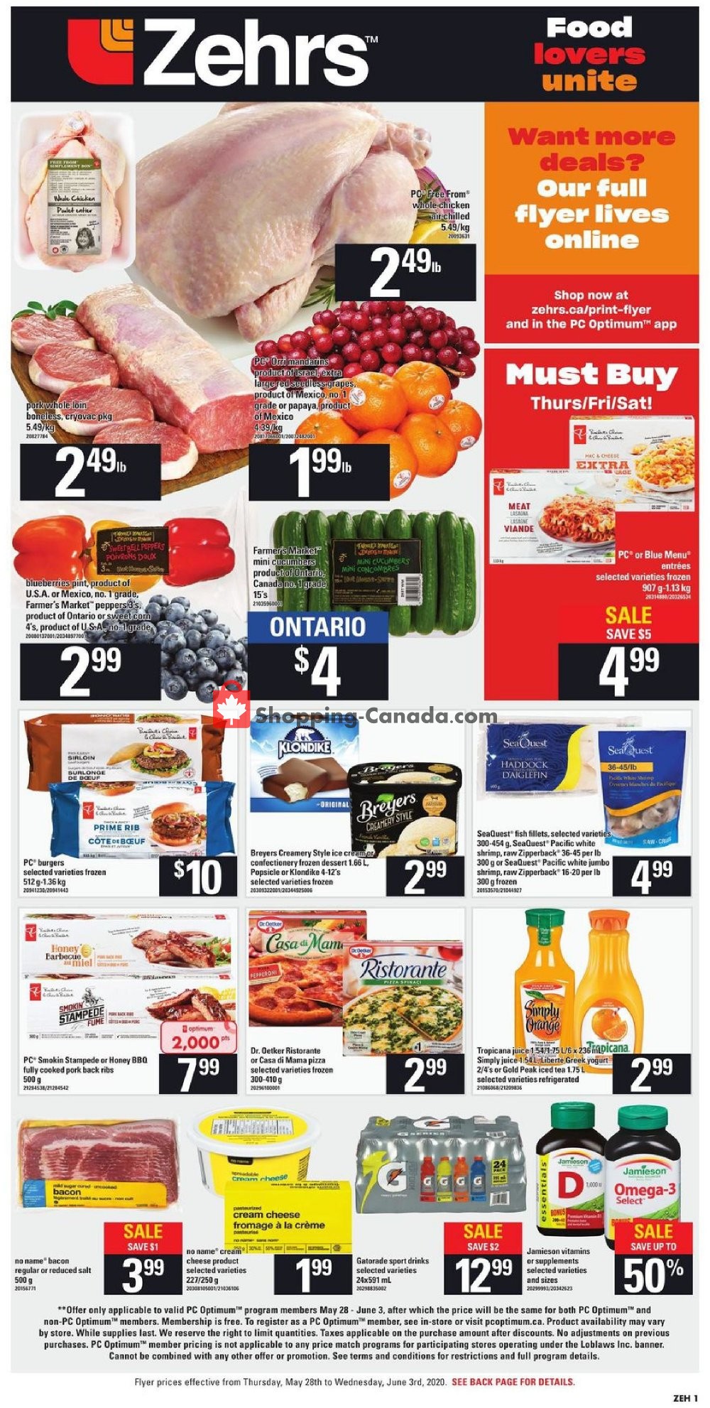 Zehrs flyer from Thursday May 28, 2020 to Wednesday June 3, 2020 - page 1