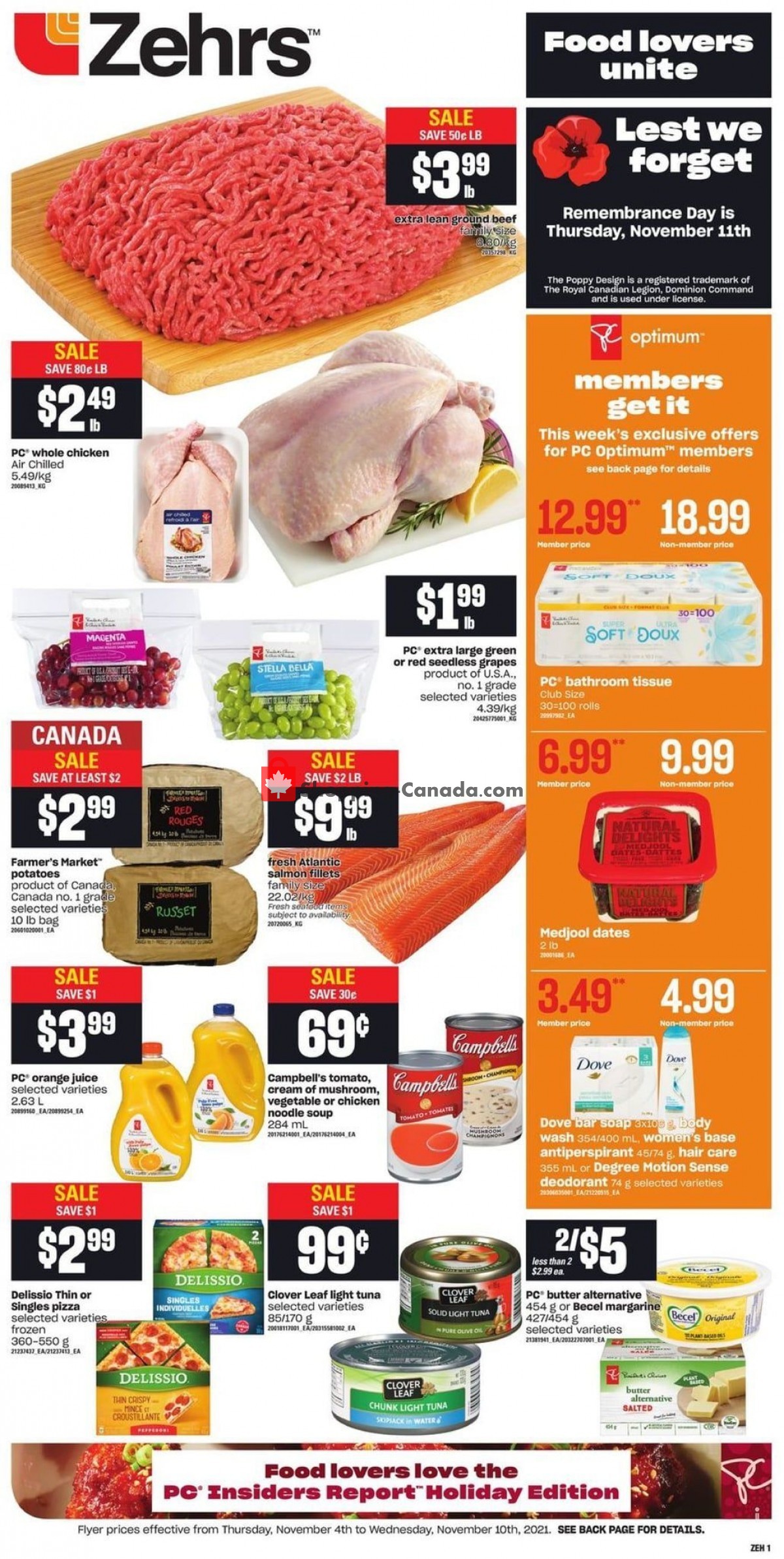 Zehrs Canada, flyer (Food Lovers Unit) November 4 November 10