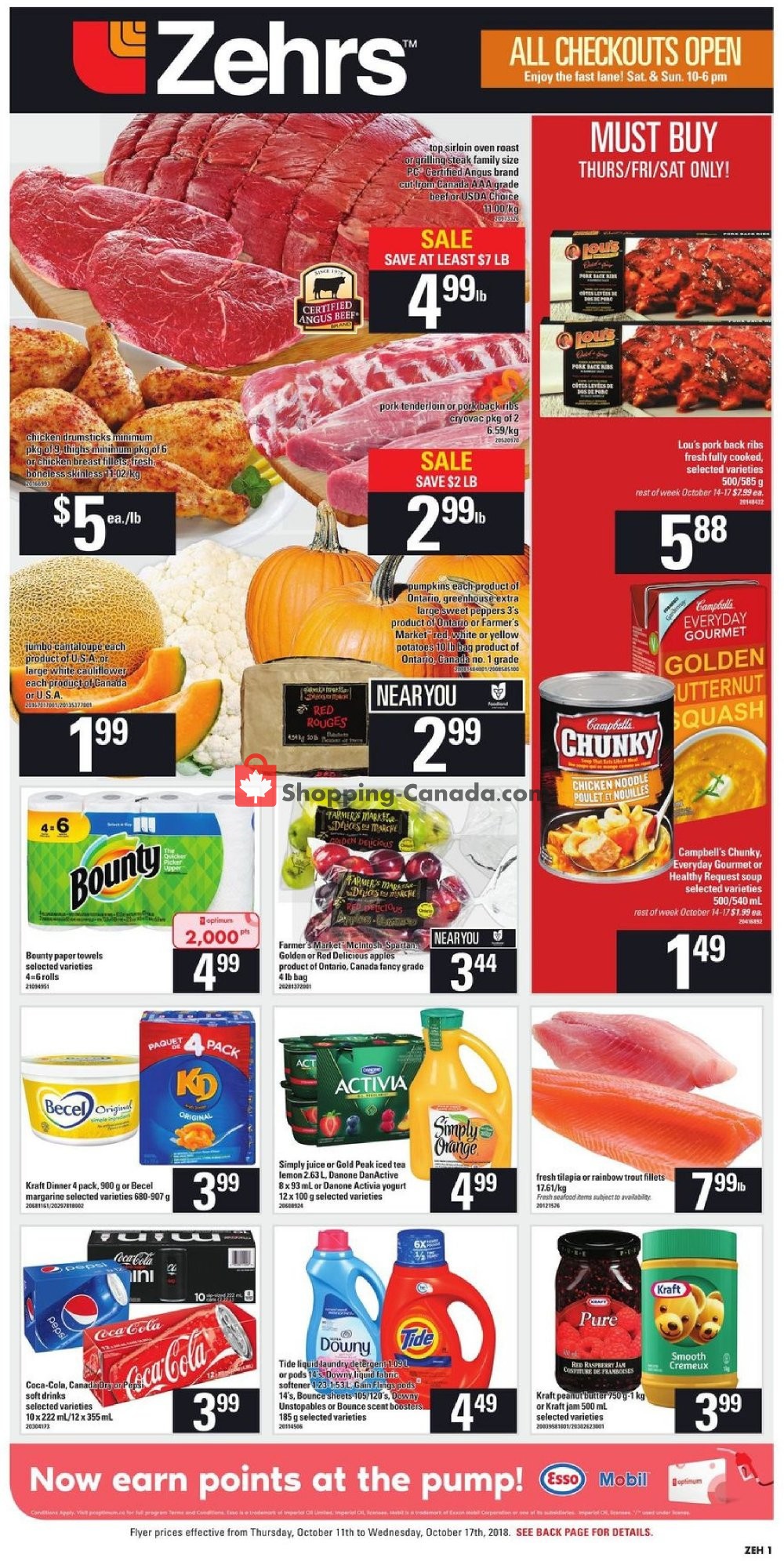 Zehrs flyer from Thursday October 11, 2018 to Wednesday October 17, 2018 - page 1