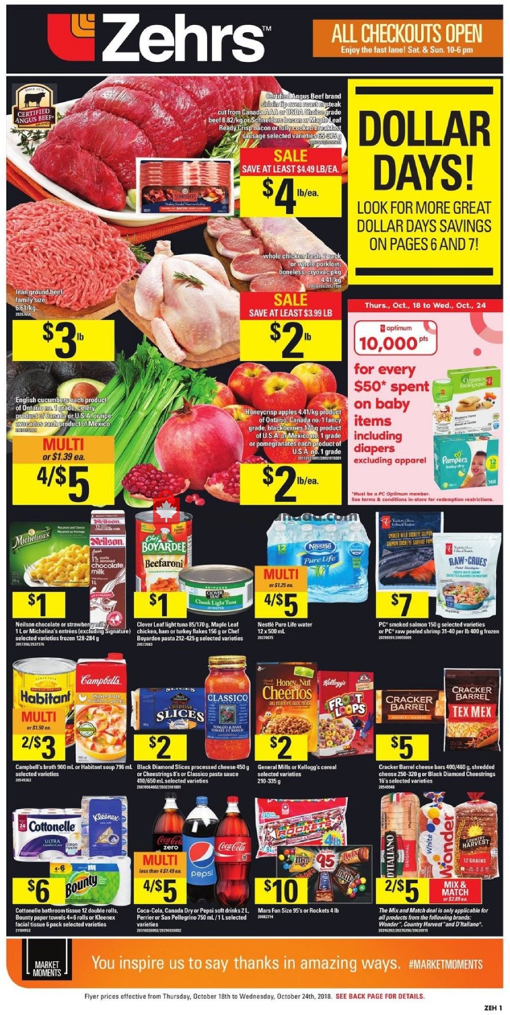 Zehrs flyer from Thursday October 18, 2018 to Wednesday October 24, 2018 - page 1