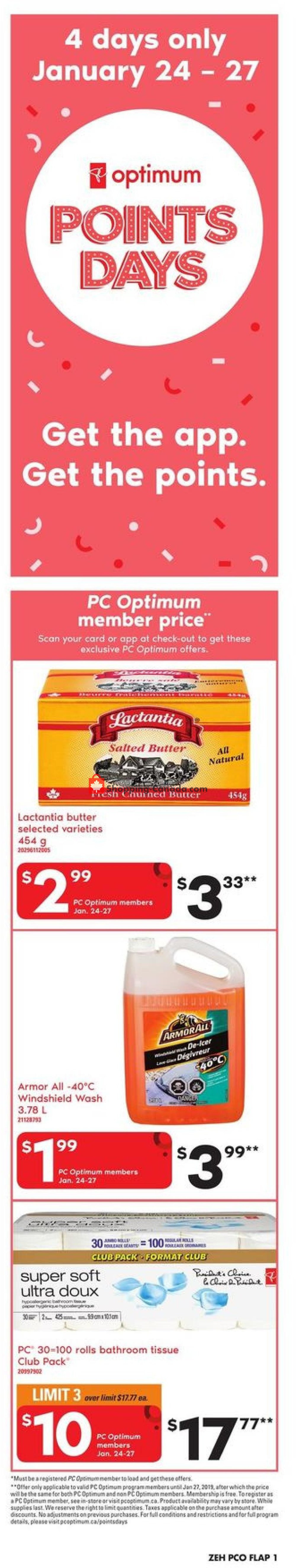Zehrs Canada, flyer (Points Days) January 24 January 30, 2019